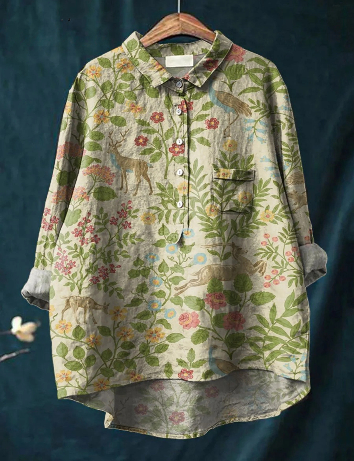 Lottie | Floral Printed Animal-Print Relaxed T-Shirt