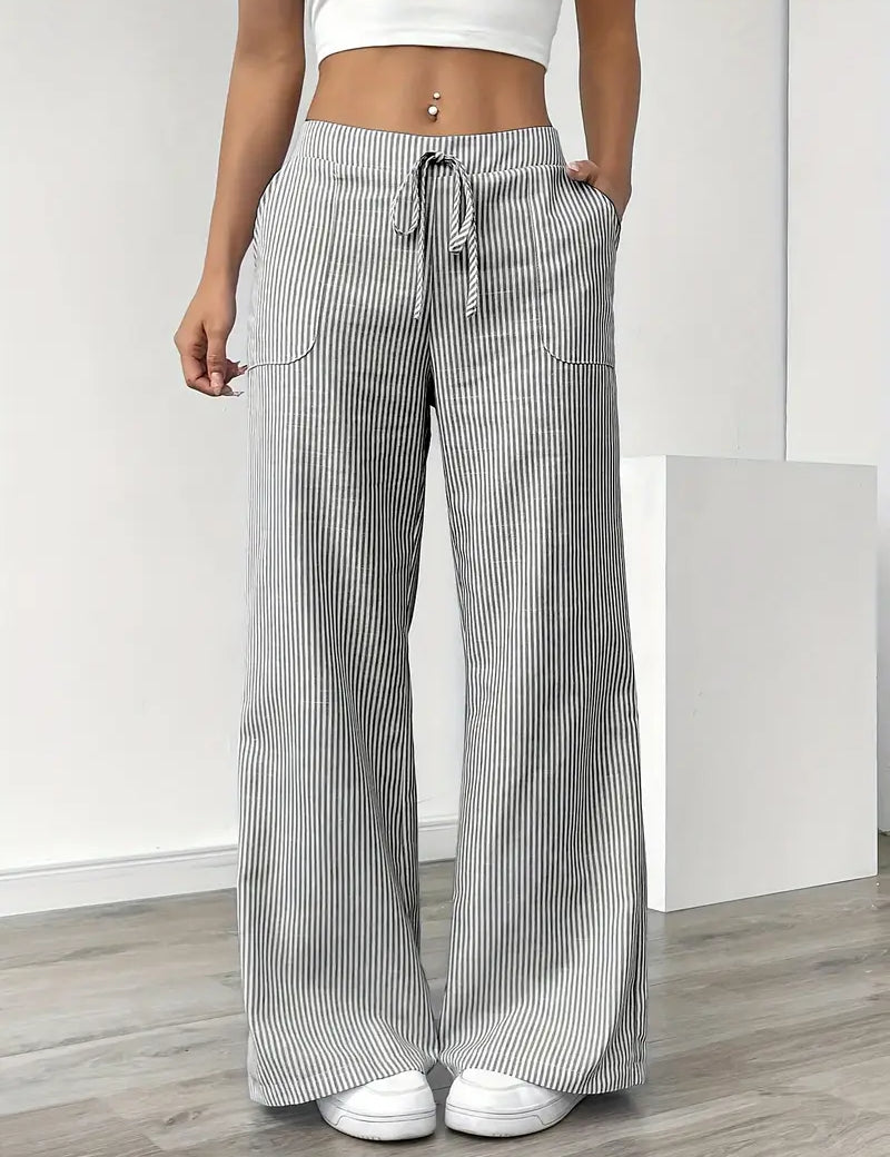 Alina™ | Elegant Striped Trousers with Pockets