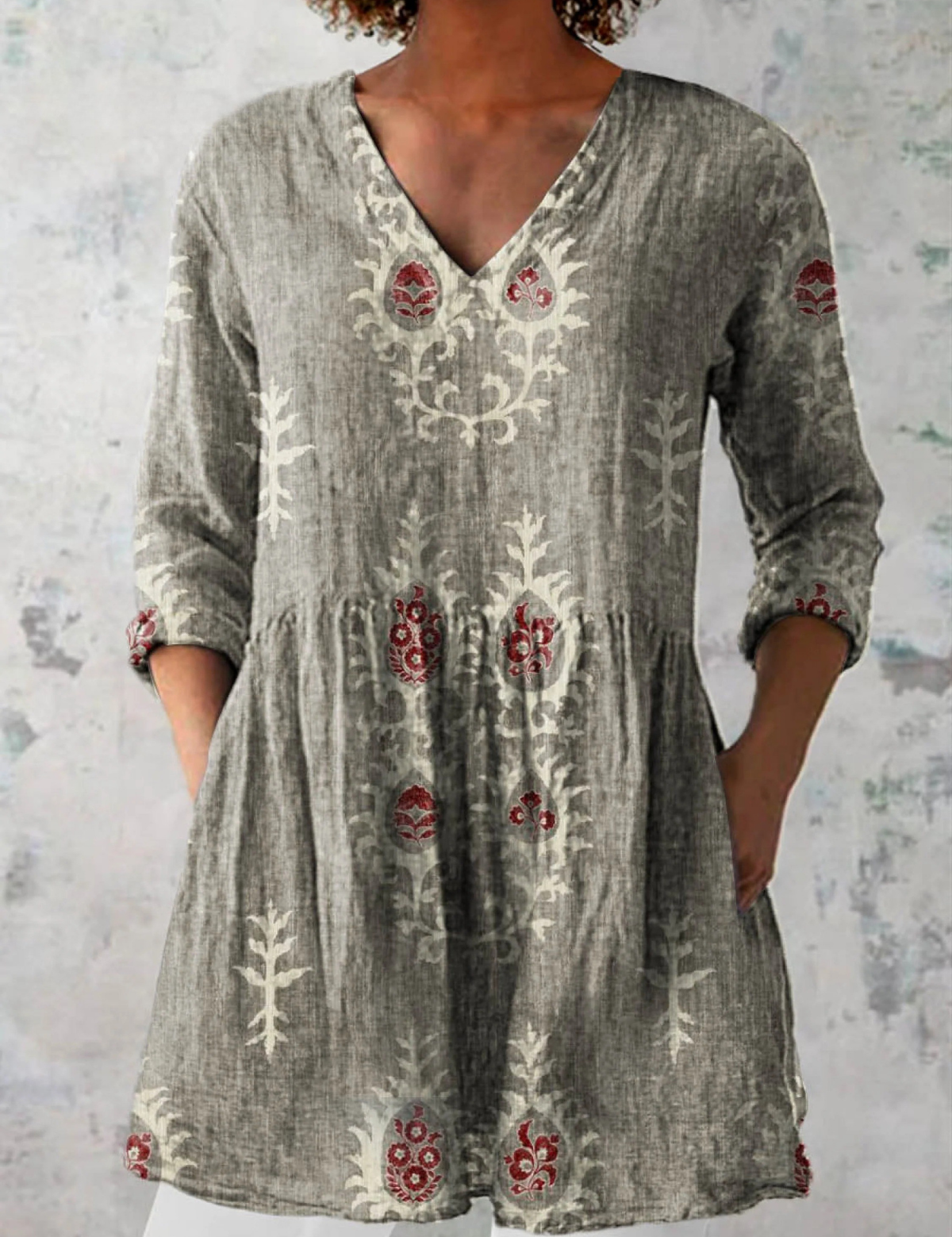 Mary | Long V-Neck Blouse