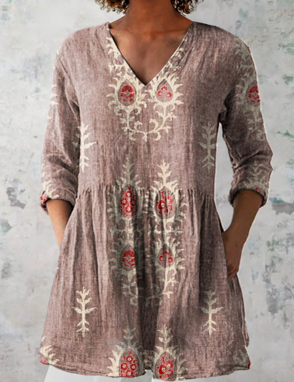 Mary | Long V-Neck Blouse