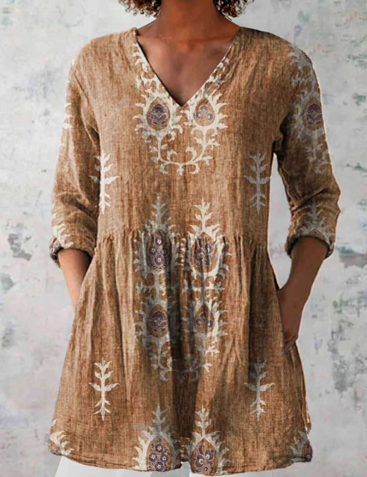 Mary | Long V-Neck Blouse