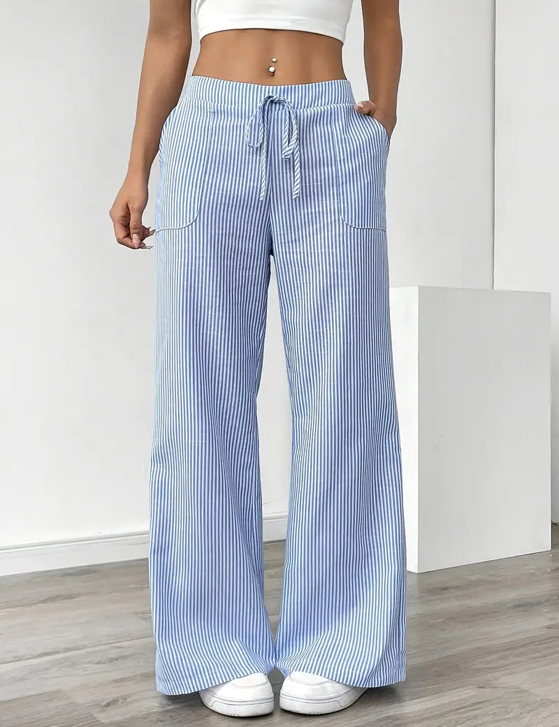 Alina™ | Elegant Striped Trousers with Pockets