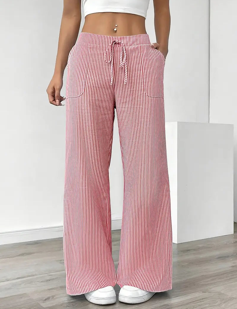 Alina™ | Elegant Striped Trousers with Pockets
